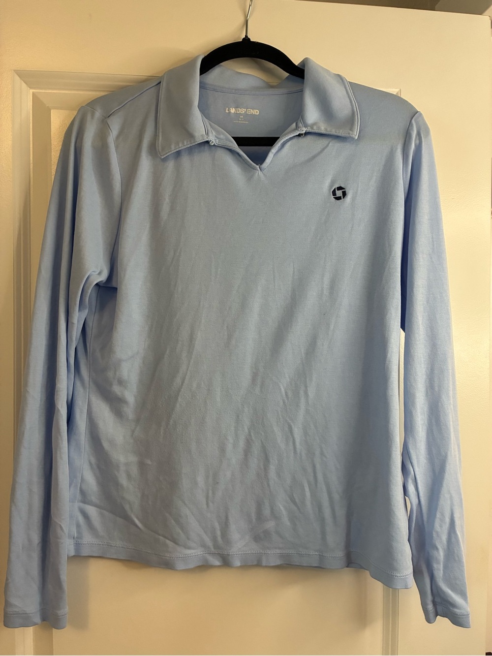 JPMorgan Chase bank lands’ end baby blue long sleeve